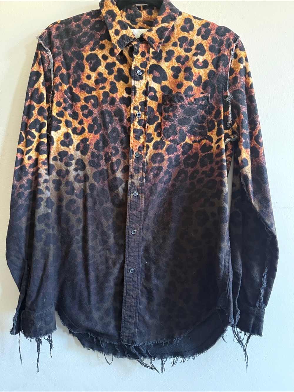 R13 Leopard Print Shirt in Gold and Black